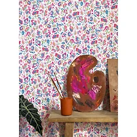 RoomMates Red Multi Brushstroke Leopard Peel & Stick Wallpaper