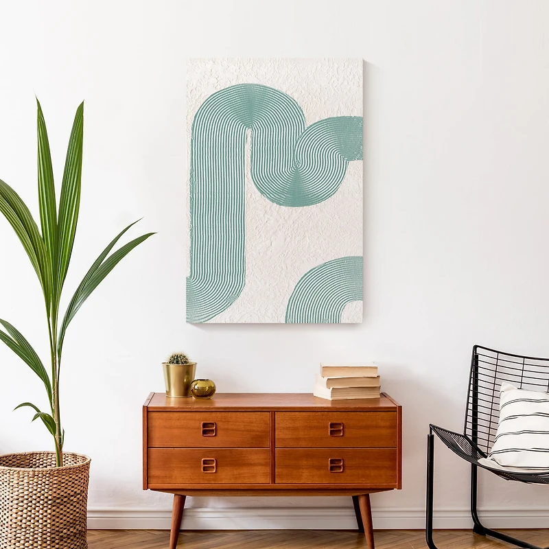 Teal Abstract Pathway Canvas Wall Art