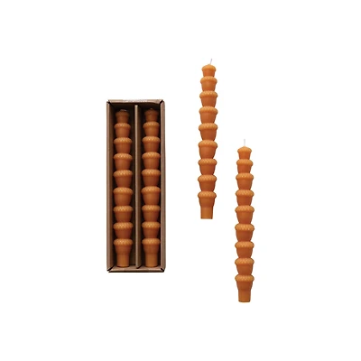 Hello Honey 10" Orange Unscented Acorn Shaped Taper Candles, 2ct.