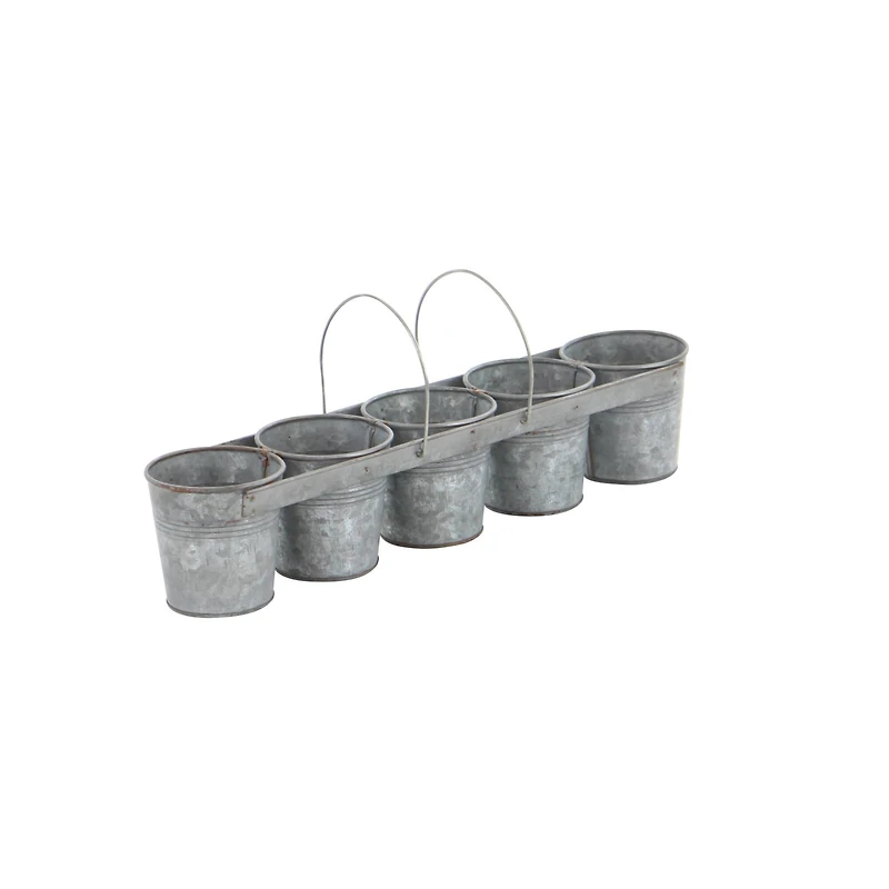 Gray Metal Farmhouse 5-Pot Planter