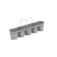 Gray Metal Farmhouse 5-Pot Planter