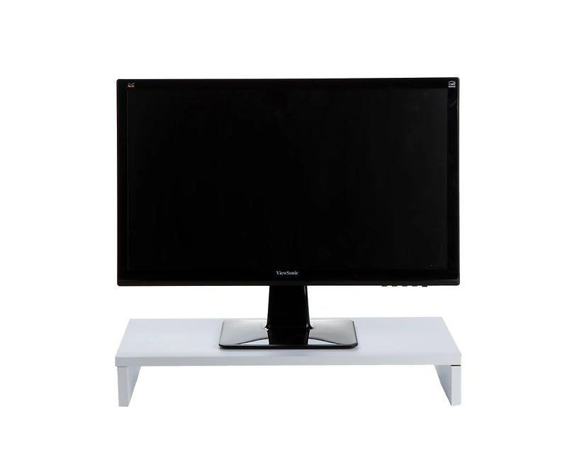 Mind Reader White Wooden Monitor Stand Riser