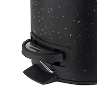 Elle Décor Black Speckled Design Step Bin with Lid Trash Can