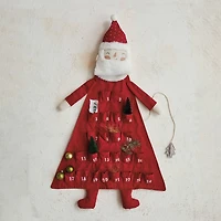 Hello Honey® 35.25" Red & White Jolly Santa Fabric Advent Calendar