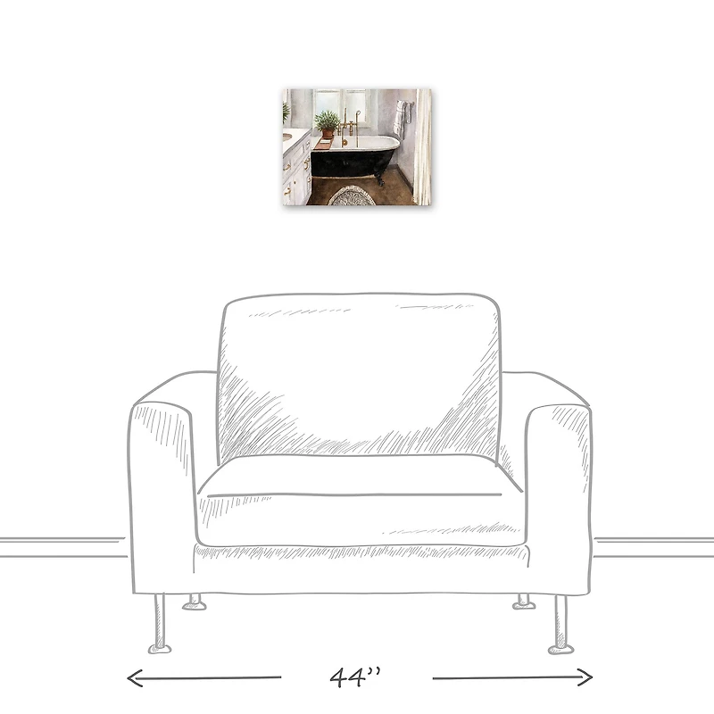 Bath Tub Scene 14" x 11" Canvas Wall Art