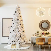 10ft. Pre-Lit White Slim Artificial Christmas Tree, Warm White Lights
