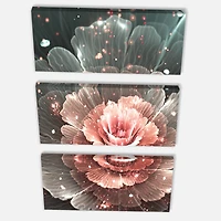 Designart - Abstract Fractal Pink Gray Flower