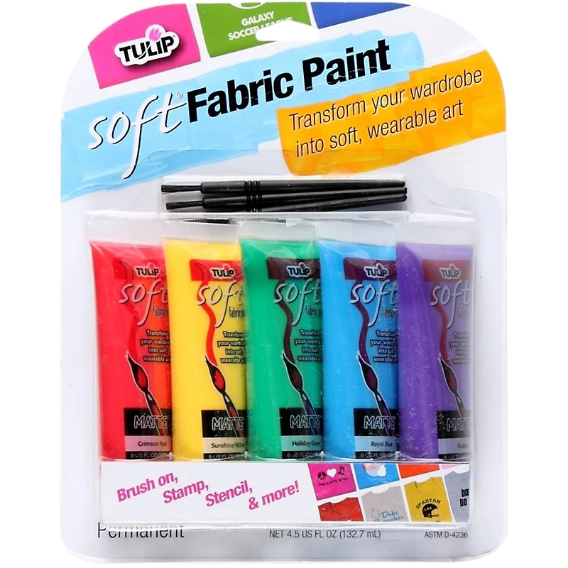 Tulip® Primary Soft® Fabric Paints, 5ct.