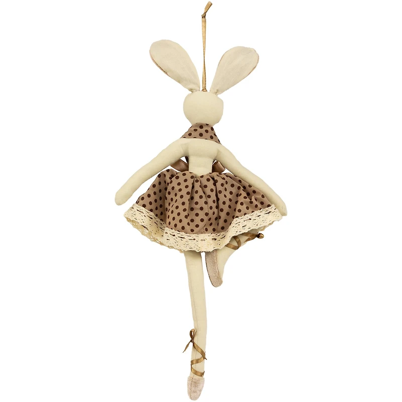 13" Brown Plush Ballerina Bunny Hanging Easter Décor