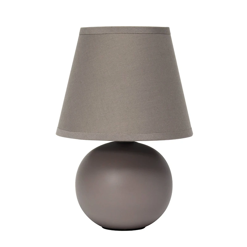 Simple Designs Gray Mini Ceramic Globe Table Lamp