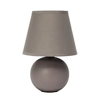 Simple Designs Gray Mini Ceramic Globe Table Lamp