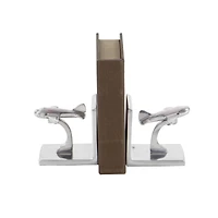 5" Silver Aluminum Contemporary Plane Bookends