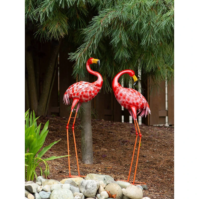 34.5" Bright Standing Flamingo