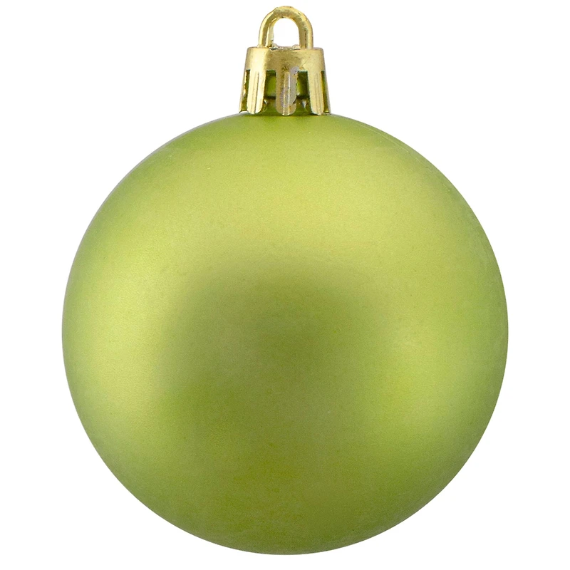 60ct Matte Green Kiwi Shatterproof  Ball Ornaments