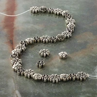 12 Packs: 32 ct. (384 total) Silver Metal Flower Beads by Bead Landing™