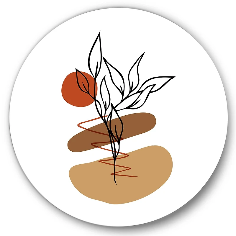 Designart - Elementary Shapes With Abstract Flowers Plants II