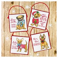 Dimensions® Counted Cross Stitch Kit, Christmas Pups Ornaments