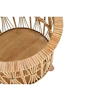 Hello Honey® Woven Bamboo Footed Baskets Set