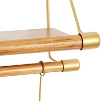 Gold Wood Contemporary Wall Hook, 14" x 23" x 6"