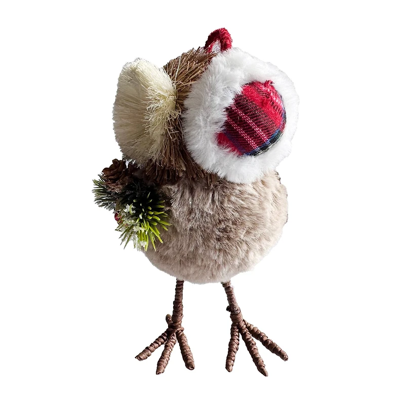 7.5" Owl with Earmuffs Natural Décor by Ashland®