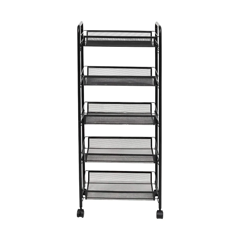 Honey Can Do Black 5-Tier Rolling Storage Cart