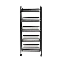 Honey Can Do Black 5-Tier Rolling Storage Cart