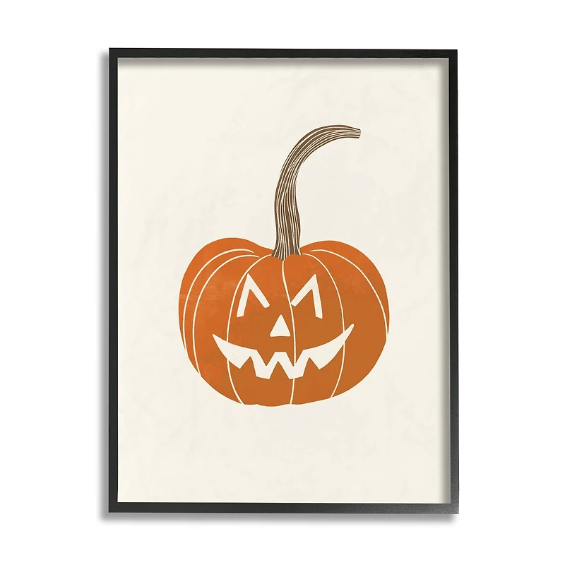 Stupell Industries Happy Jack-o-Lantern Smile Framed Giclee Art