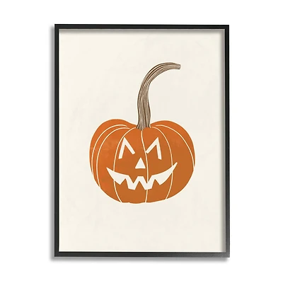 Stupell Industries Happy Jack-o-Lantern Smile Framed Giclee Art