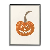 Stupell Industries Happy Jack-o-Lantern Smile Framed Giclee Art