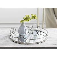 12" Silver Circles Mirrored Tray