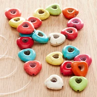 Reconstituted Stone Heart Beads, 15mm by Bead Landing™