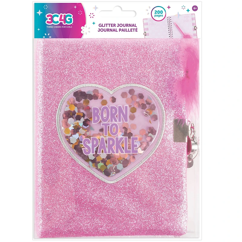 Make It Real 3C4G® Born To Sparkle Glitter Locking Journal