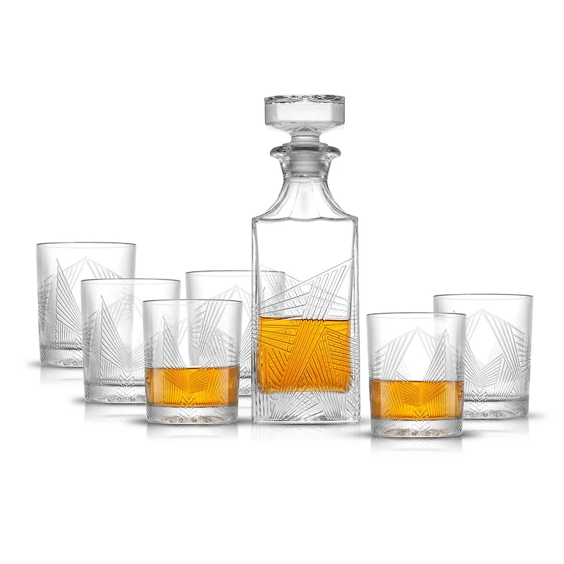 JoyJolt® Gatsby Art Deco Whiskey Decanter & Glasses Set