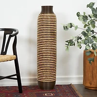 40" Brown Seagrass Handmade Vase