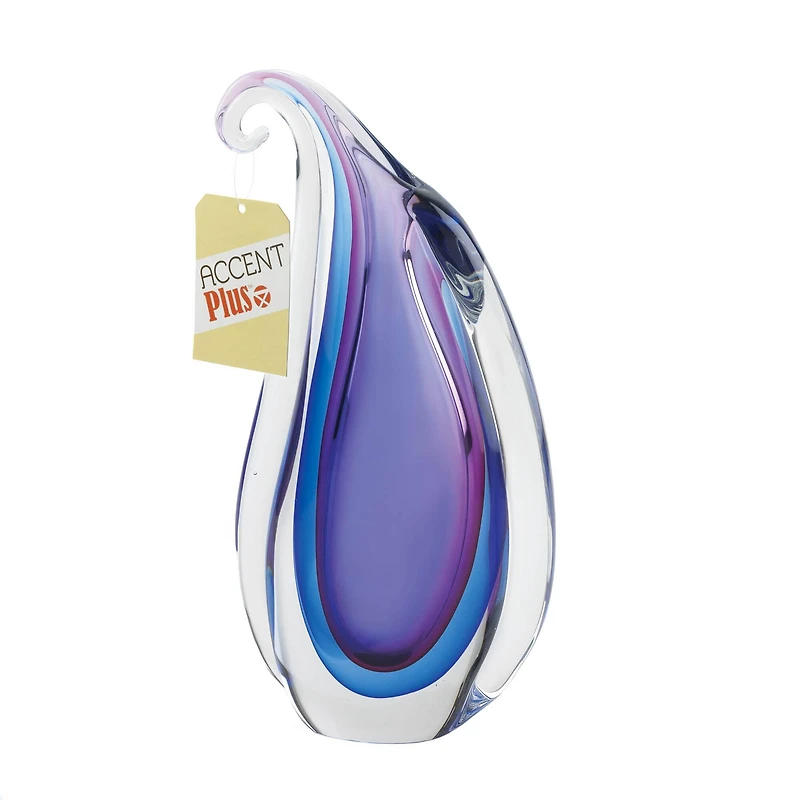 10.5" Purple Curl Art Glass Vase