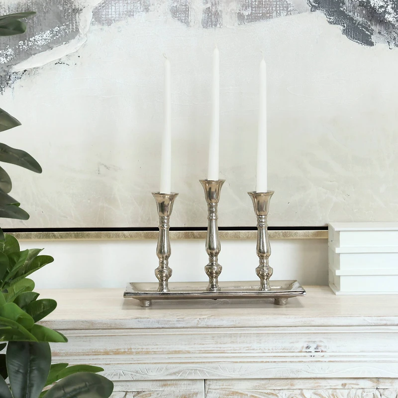 Aluminum Candle Candelabra with Candle Plate