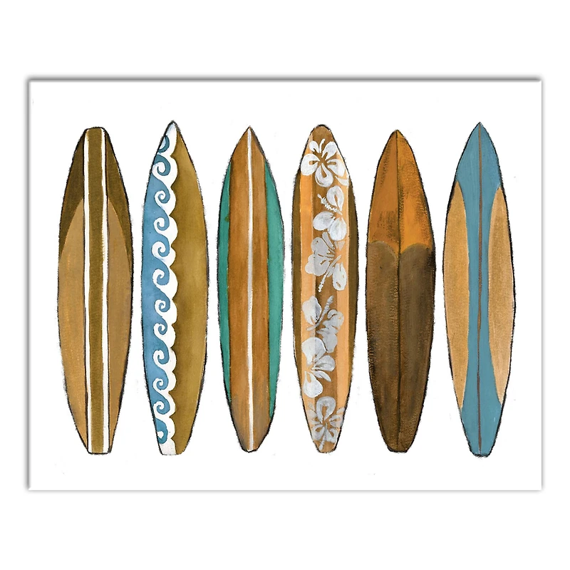 Surf Boards in a Row Canvas Wall Art