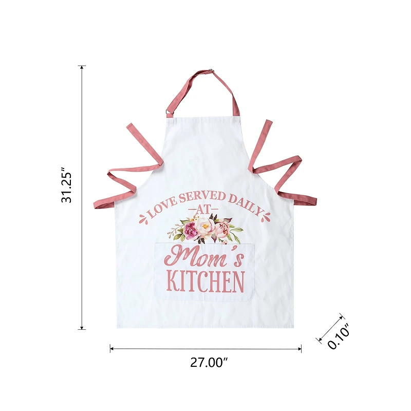 Glitzhome® 31.5" Faux Burlap Mother's Day Apron
