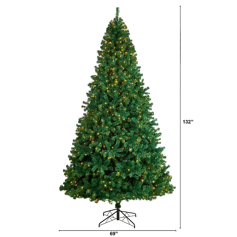 11ft. Pre-Lit Northern Tip Artificial Christmas Tree, Clear LED Lights