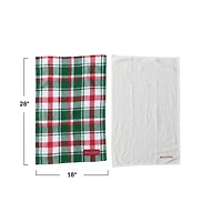 Hello Honey® 28" Brushed Cotton Flannel & Linen Tea Towel with Merry Christmas Embroidery Set