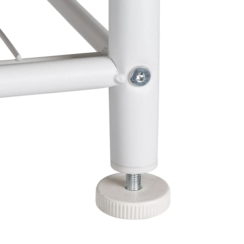 Honey Can Do White & Walnut Entryway Hall Tree with Bench & Shoe Storage