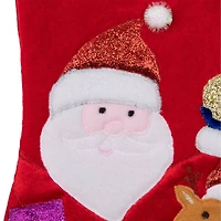 20.5" Santa Claus, Reindeer & Glitter Presents Christmas Stocking