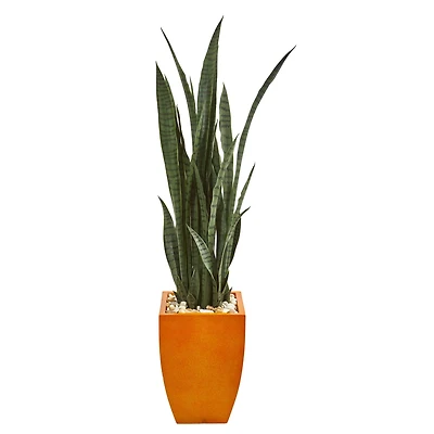 4.5ft. Snake Plant in Orange Planter