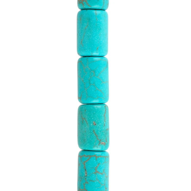 Turquoise Howlite Tube Beads, 12mm by Bead Landing™