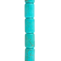 Turquoise Howlite Tube Beads, 12mm by Bead Landing™
