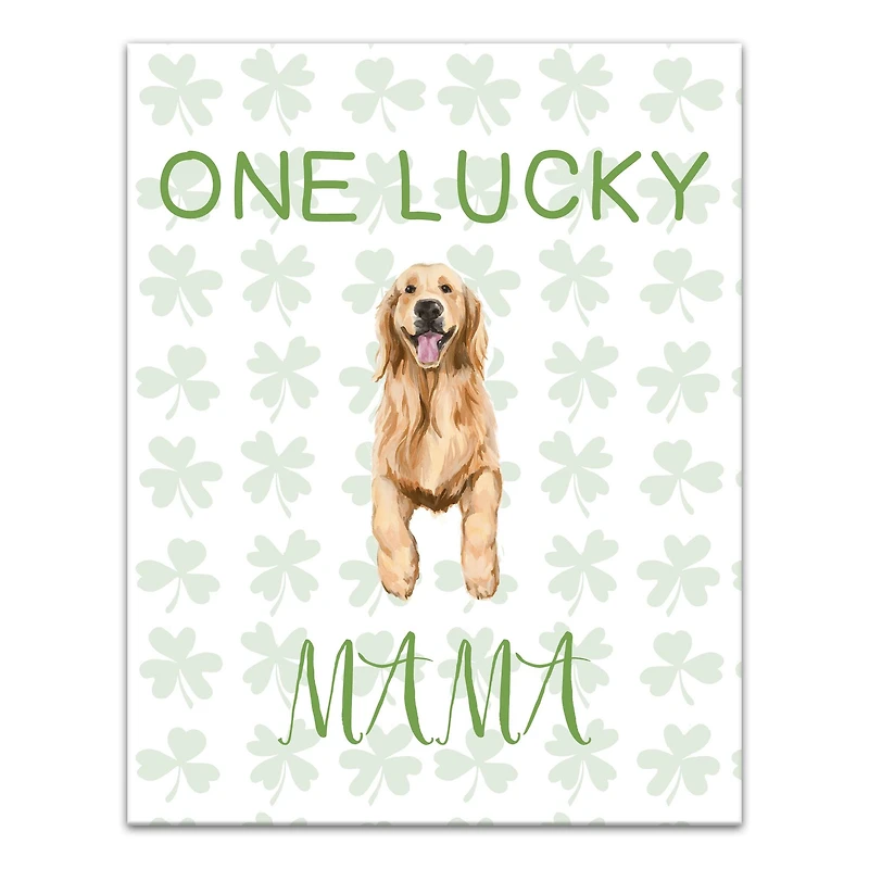 One Lucky Mama 11" x 14" Canvas Wall Art