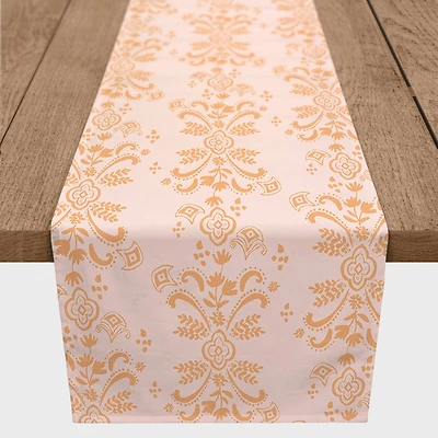 90" Floral Crest Cotton Twill Table Runner