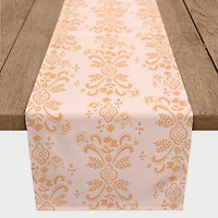 90" Floral Crest Cotton Twill Table Runner