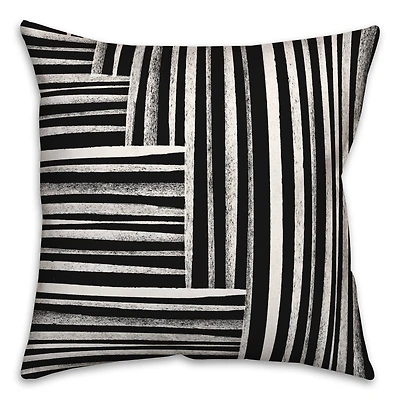 Distressed Lines Pattern 18" x 18" Throw Pillow