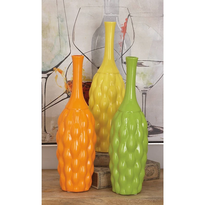 The Novogratz 18" Bright Ceramic Coastal Vase Set